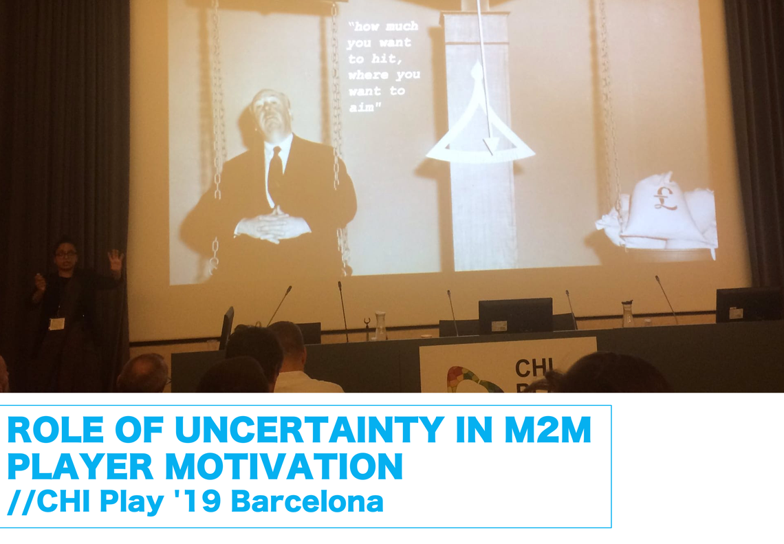 Talk at CHI Play '19 Barcelona, Spain: Role of Uncertainty in Moment-to-Moment Player Motivation: A Grounded Theory